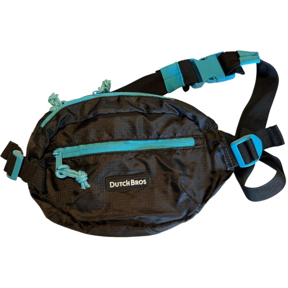 Dutch Bros Coffee Blue/Turquoise Fanny Pack Crossbody Bag/Pouch New